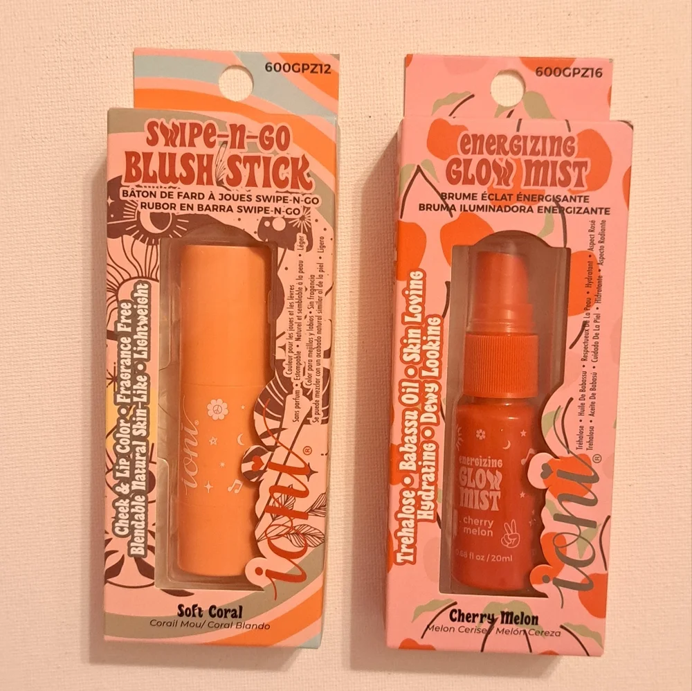 4/$15 🌻 NWT Roni Makeup Bundle Energizing Glow Mist & Soft Coral Blush Stick